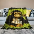 thumbnail image 2 of ARISTURING Monkey Blanket Super Soft Cozy Monkey Banana Throw Blankets Lightweight Animal Plush Bedding Monkey Stuff Blanket Gifts for Men Women Kids Girls Boys Bed Decor, 2 of 6