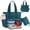 Teal, variant on Quilted Insulated Lunch Tote for Women, 15.6” Laptop Work Bag with Insulated Lunch Compartment, Puffer Lunch Box Cooler Bag for Office Picnic Travel Teacher Nurse, Cream & Tan