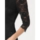 thumbnail image 5 of Vestido De Cóctel Para Invitados De Boda, Elegante, Con Encaje Floral, Cuello Redondo, Manga 3/4, Para Mujer Negro S, 5 of 6