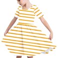 thumbnail image 6 of HOMADLES Summer Kids Girls Dresses Crewneck Soft Stretch, Sundress Yellow 9 T, 6 of 7
