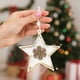 thumbnail image 5 of Adornos navideños, adornos navideños, regalos navideños, adorno navideño de madera dorada, árbol de Navidad, estrella, corazón, copo de nieve de terciopelo, decoración festiva, accesorios colgantes, l, 5 of 6