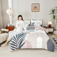 thumbnail image 4 of Homewish Vintage Geometric Striped Full Size Comforter Sets,Modern Minimalist Art Bedding Comforter Set,White Pink Blue Bedding Sets For Men Women,Microfiber Bedroom Decor Reversible,3pcs, 4 of 8