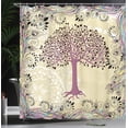 thumbnail image 3 of Ambesonne Nature Shower Curtain, Peacock Feathers Motif Tree, 69"Wx84"L, Pale Fuchsia, 3 of 4