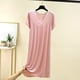 thumbnail image 1 of Karight Womens Soft Cotton T Shirt Dress Summer Short Sleeve Casual V Neck Sleepshirts Loose Long Nightdress House Dress, 1 of 7