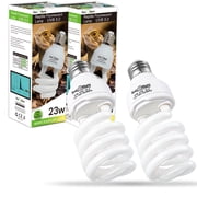 Reptile Heat Lamp 23W, 2PCS UVA UVB 15.0 Energy-Saving Compact Bulbs for Turtles & Lizards, E26 Base
