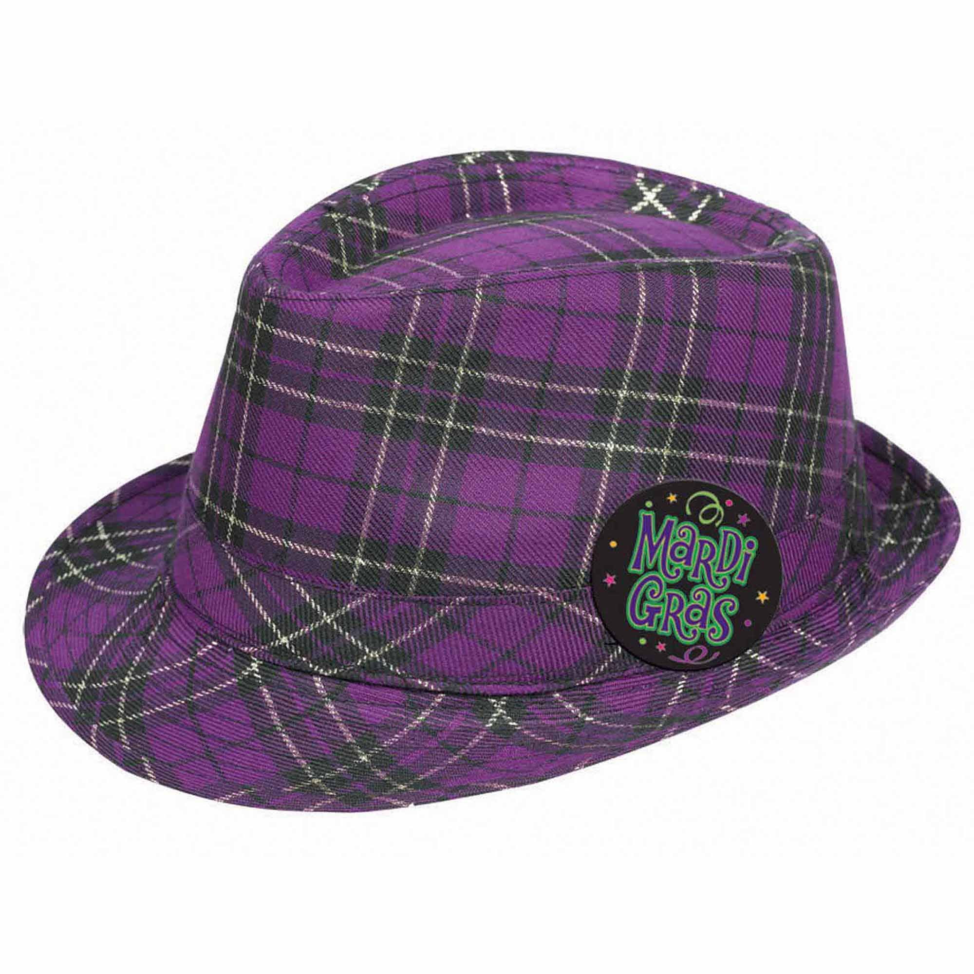 Mardi Gras Plaid Fedora Hat Child 
