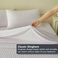 thumbnail image 4 of Pink Gingham Twin Sheet Set, Soft Brushed Microfiber Pink Plaid Twin Bed Sheets, 3-Pieces Pink Checked Sheet Set with Deep Pocket, 4 of 7