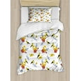 thumbnail image 1 of Floral Duvet Cover Set Twin Size, Spring Time Garden Scene of Polka Dotted Watering Cans with Flowers and Birds, Decorative 2 Piece Bedding Set with 1 Pillow Sham, Multicolor, by Ambesonne, 1 of 3