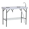 thumbnail image 2 of Outsunny Folding Fish Cleaning Table with Sink, Portable Camping Table with Faucet Drainage Hose, Grid Rack and Fish Cleaning Kit for Picnic, Fishing, 50", 2 of 9