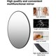 thumbnail image 5 of 20 - pulgada negra round metal - framed hd eco - friendly wall mirror para entrada, bathroom vanity, sala de estar, y hallway, easy to install, 5 of 7