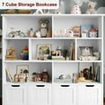 thumbnail image 5 of Homfa 7 Cube Toy Storage Organizer, Kids Geometric Bookcase and Bookshelf with 4 Drawers, White, 5 of 7