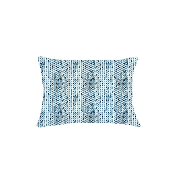 Indigo Chevron Velvet Pillow 14x20 Down