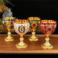 thumbnail image 3 of BINGLI Handmade Goblet Chalice, Vintage Engraving Wine Liqueur Cup, Food Safe Sturdy Drinking Vessel Shot Glasses for Buddha Weddings Home Decor Blessings, 3 of 9