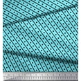 thumbnail image 3 of Soimoi Blue Modal Satin Fabric Diagonal Stripe & Dots Print Fabric by the Yard 42 Inch Wide, 3 of 3