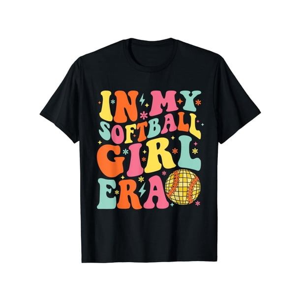 Pure Cotton T-shirtin My Softball Girl era Retro Softball Shirts For Girl Women T-Shirt Breathable Casual