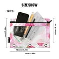 thumbnail image 3 of Ckdifva Strawberry Pink Pencil Pouch 3 Ring Zipper Pencil Case Binder Pockets Clear Top Cosmetic Bag 2 Pack, 3 of 6