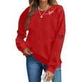 thumbnail image 2 of Lcziwo Cute Holiday Sweatshirts for Women Valentines Heart Graphic Shirts Long Sleeve Crewneck Pullover Tops 2025 Red,XXL, 2 of 6