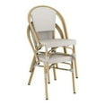 thumbnail image 4 of 2 PACK Bistro Style Gray Armless Dining Chair With Bamboo Aluminum Frame, 4 of 6