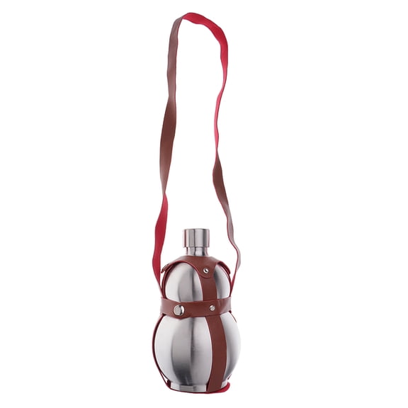 Pitycbo Double-gourd Flask with New Belt for Liquor - 1500ml/ 64oz Leak Proof Stainless