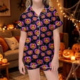 thumbnail image 2 of Halloween Pajamas Kids Size 5-6 Years Childrens Halloween Sleepwear Short Sleeve Top and Shorts Comfort Boys Pjs Black, 2 of 6