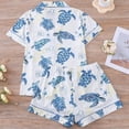 thumbnail image 3 of MAIHAN Women 2 Piece Pajamas Sets Short Sleeve Pj Set Home Clothing Set Button Up Summer Cute Pjs Pjs Printed Sleepwear Sets, 3 of 6