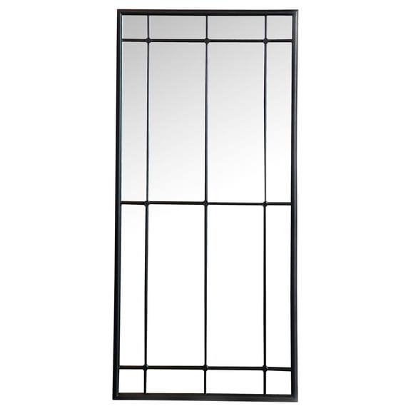 Annetta 24 x 52 Inch Window Pane Wall Mirror Black