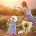 thumbnail image 5 of Sombrero de paja para niñas Sombrero para el sol Sombrero de playa de verano con girasol, con bolsa, conjunto de bolsa de sombrero de verano Adepaton BST2002047-4, 5 of 5