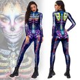 thumbnail image 2 of Monos con estampado de esqueleto de Halloween para mujer, trajes de actuación de Halloween, disfraz de fiesta, Zentai, Fitness, 2 of 5