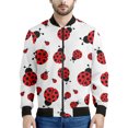thumbnail image 3 of Chaqueta con cremallera y estampado 3D de mariquitas para hombre y mujer, sudadera informal holgada de manga larga, chaqueta bomber con cremallera para primavera y otoño, 3 of 5