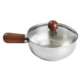 thumbnail image 4 of Cacerola profesional de acero inoxidable, olla para calentar leche, con tapa, para hervir, Plata, 4 of 9