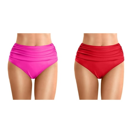 (2-Pack) 2025 New Women Plus Size High Sunflower Bikini Top Underwire Waist Bikini Bottoms Swim Briefs Beach Shorts Ruched Bottom High Cut Swim Bottom Full Coverage Swimsuit Bottom Sports Yoga