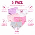 thumbnail image 5 of Princess Rose Toddler Girls Underwear Soft Cotton Brief Panties with Lace 5 Pack, 5 of 6