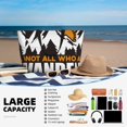 thumbnail image 3 of Yiaed Not All Who Wander Are Lost4 Print Large Capacity Beach Travel Bag - Waterproof Zipper Vacation Tote for Sandproof Storage, and Camping, 3 of 5