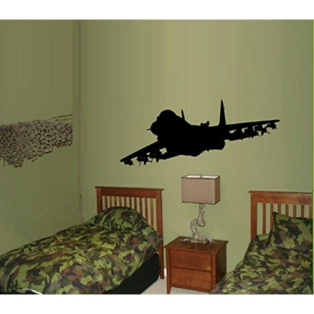 Decal ~ AIRPLANE FIGHTER JET #2 ~ LARGE WALL DECAL 20