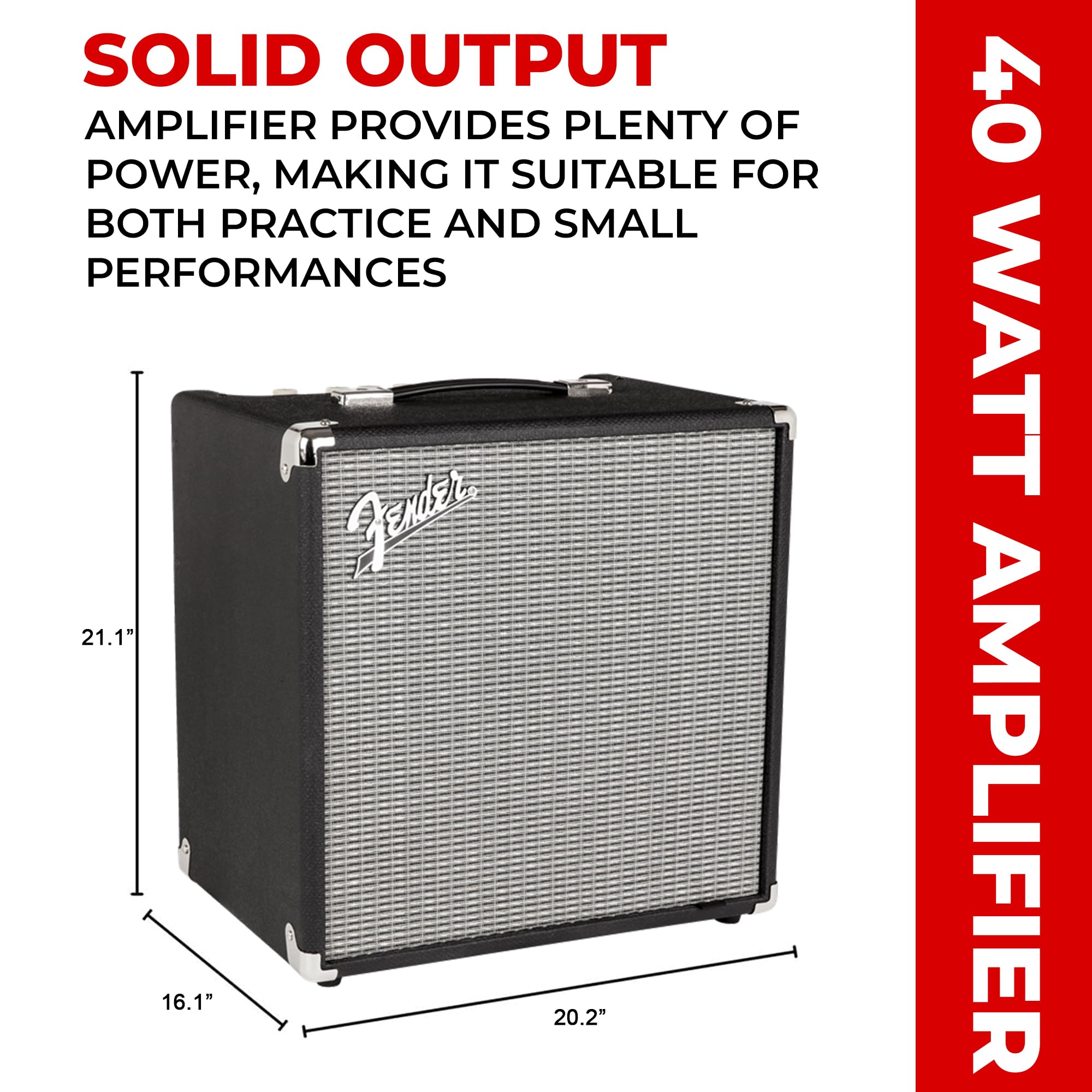 Fender Rumble 40 Bass Combo Amplifier w/ Instrument Cable