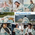 thumbnail image 5 of Teal Coastal Crab Cooling Blanket,Lightweight Breathable Summer Throw Blanket with Double Sided Cold Effect,Vintage Summer Beach Nautical Coral Picnic Blankets Bed Sheet for Hot Sleepers 30"x40", 5 of 8
