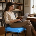 thumbnail image 5 of Indoor Outdoor Chair Cushion - 16.9 x 15.7 Inch Thick Seat Pad with Adjustable Ties for Dining Chairs, Patio Furniture, and Garden Chairs - Foam Comfort Seat Cushion for Home and Garden (Sky Blue), 5 of 7