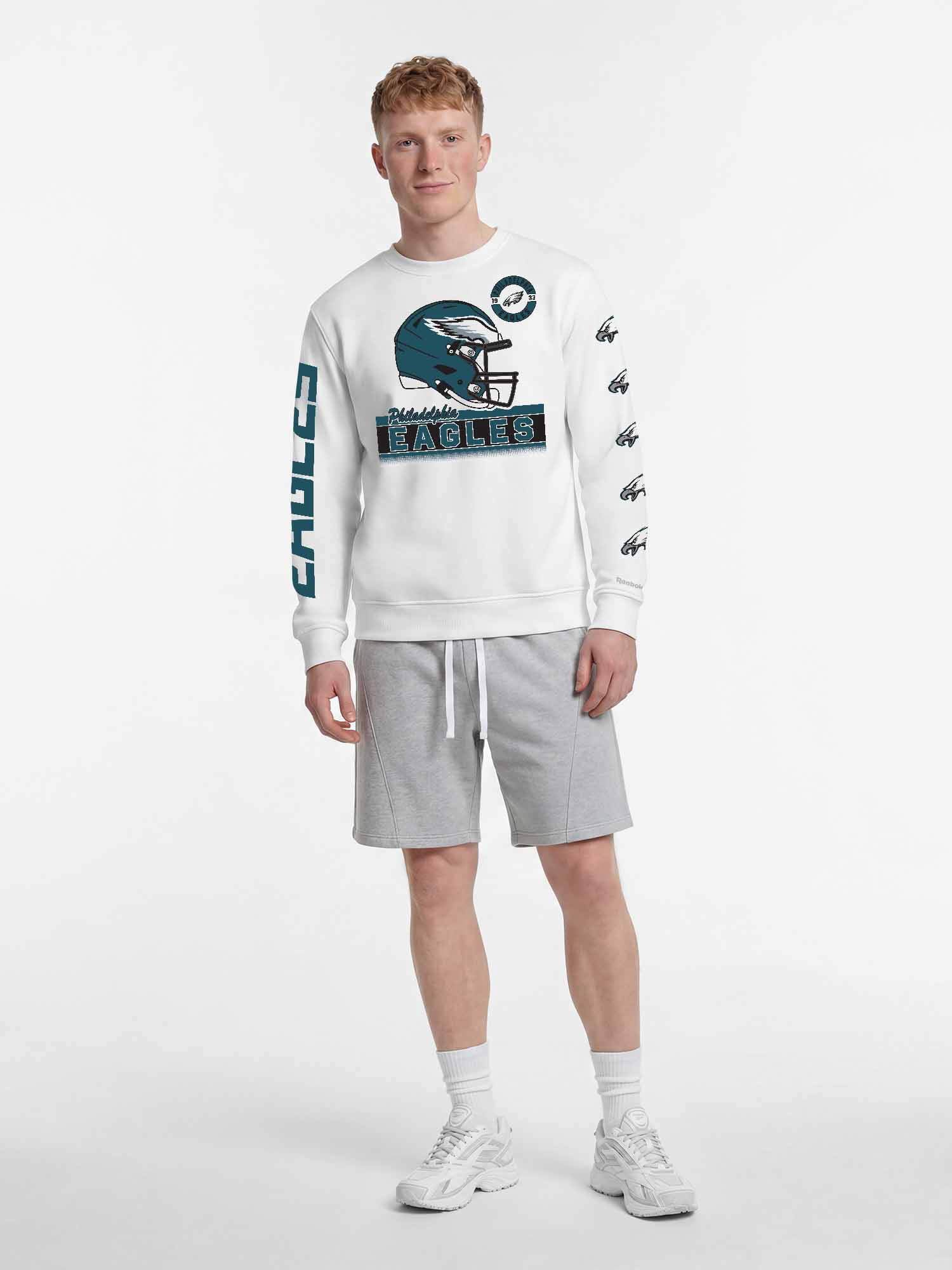 Philadelphia Eagles Reebok Mens White Crew Sweatshirt
