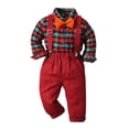 thumbnail image 4 of Toddler Gentleman Suit Baby Boy Clothes Sets Bowtie Long Sleeve Shirts and Suspenders Pants Sets 4 Pcs Dressy Outfit,12 Months-7 Years, 4 of 15