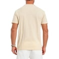 thumbnail image 3 of INSPIRE CHIC Men's Retro Texture Button Down Short Sleeve Outdoor Henley Shirt L Beige, 3 of 5