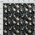 thumbnail image 2 of oneOone Cotton Silk Black Fabric Flower & Leaves Watercolor Craft Projects Decor Fabric Printed By The Yard 42 Inch Wide, 2 of 4