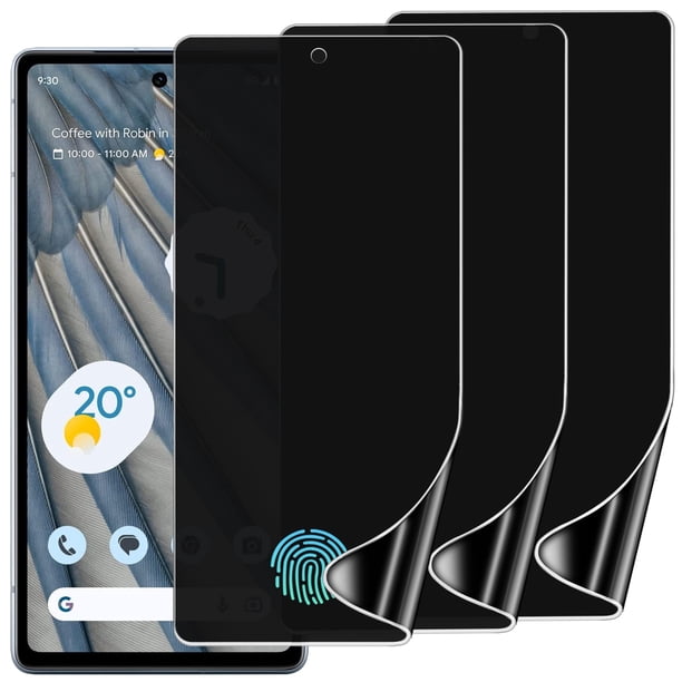 Zonyee Paquete de 3 Protectores de Pantalla de Privacidad para Google Pixel 7a de 6,1", Película de Hidrogel de TPU Flexible Antiespía, Cobertura Curvada