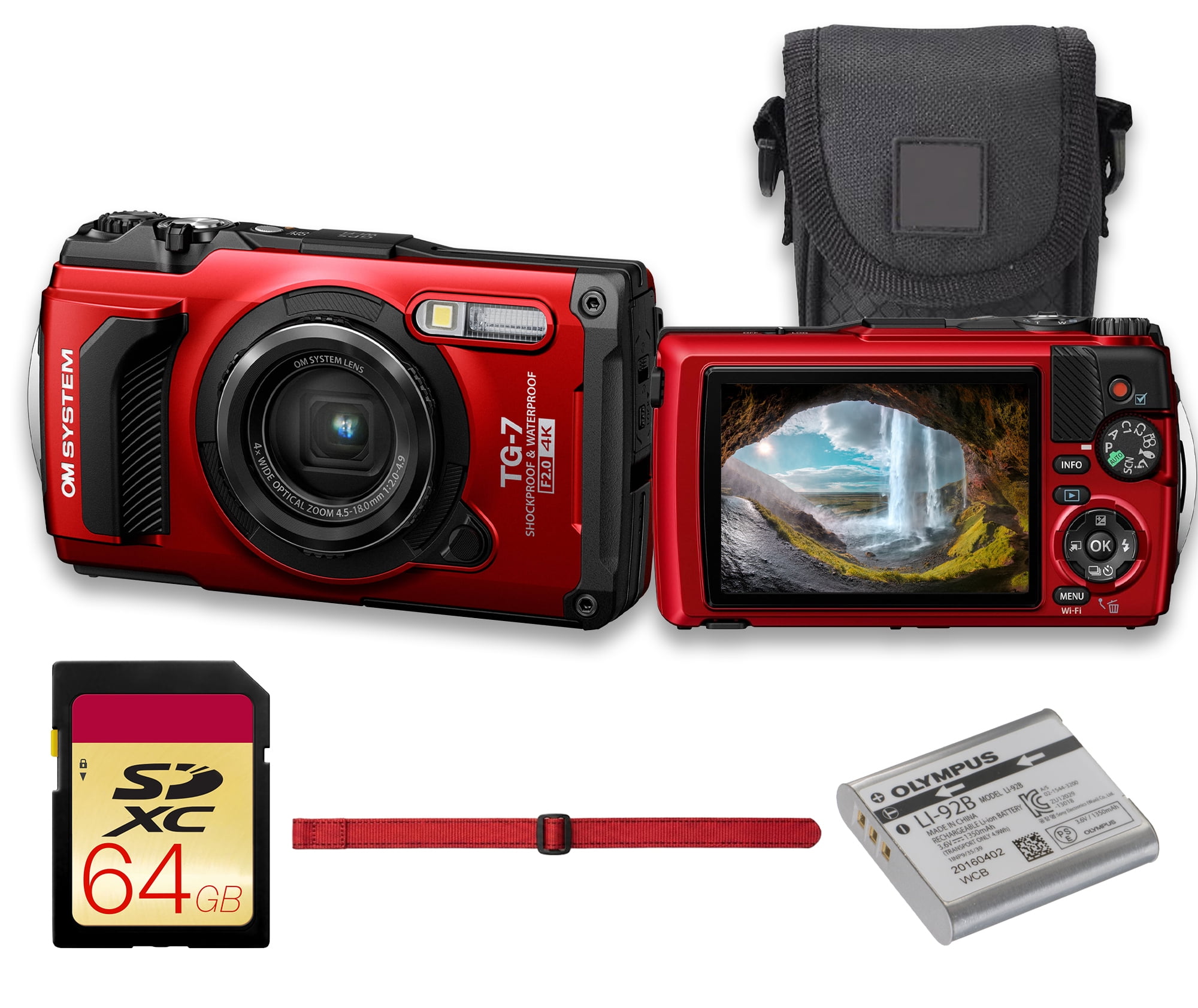 Olympus Tough TG-6 Adventure-Ready Compact Camera - Red, 12MP, 4x