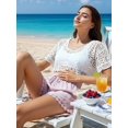 thumbnail image 5 of Women'S Shorts Summer Casual Loose Elastic Waist Drawstring Lace Boho Beach Cover Up Shorts Pink L, 5 of 9
