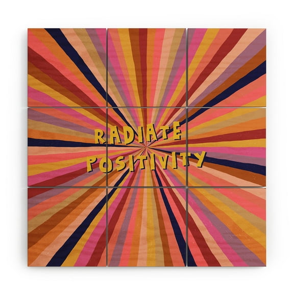 Society6 Alisa Galitsyna Radiate Positivity Wood Wall Mural 3' x 3'