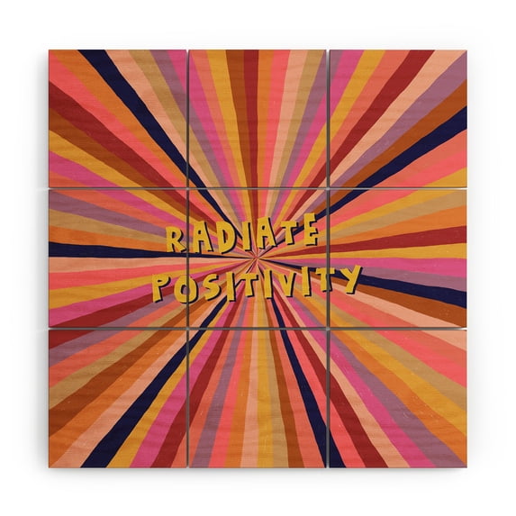 Society6 Alisa Galitsyna Radiate Positivity Wood Wall Mural 3' x 3'