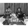 thumbnail image 2 of Unknown 32x26 Black Ornate Wood Framed with Double Matting Museum Art Print Titled - The Thin Man William Powell, Myrna Loy and Asta, 2 of 4