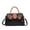 black-brown, variant on Genuine Leather Women's Embossed Boston Handbag, Crossbody Satchel Purse, Top Handle