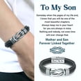 thumbnail image 4 of Para mi hijo y mi nieto: pulsera de cuero trenzado con nudo, unidos para siempre, pulsera tipo esclava para hombre, 4 of 8