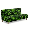 thumbnail image 2 of Xoenoiee Green Shamrock Pattern Futon Slipcovers Stretch Armless Sofa Slipcover Furniture Protector St. Patrick's Day Decor Soft Futon Armless Sofa Cover Folding Couch Cover with Elastic Bottom, 2 of 7